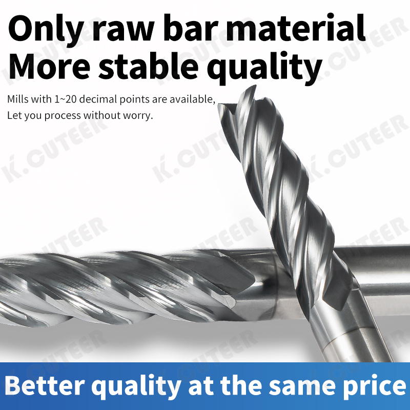 60-Degree Tungsten Steel End Mill 4-Flute Black Coated Specialized for Stainless Steel