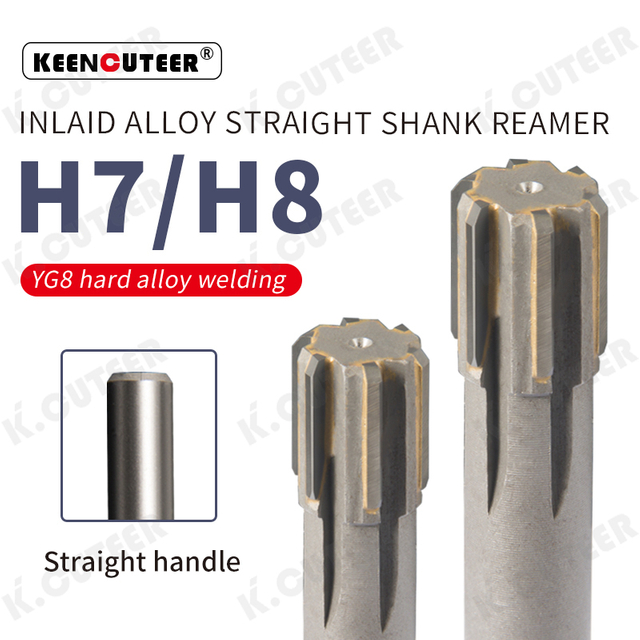 H7 H8 Straight Shank Reamer Tungsten Carbide High Precision