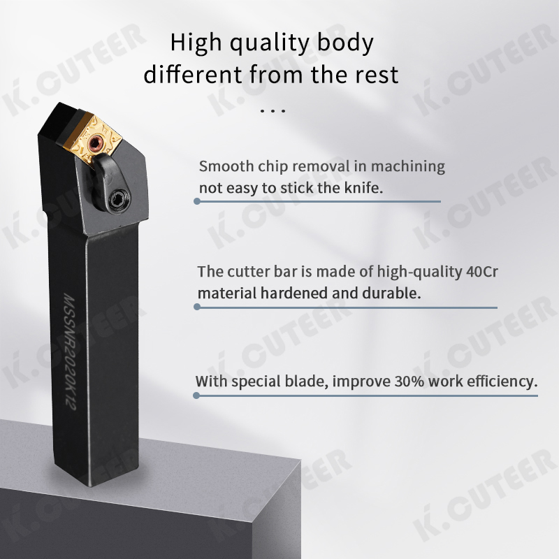 Clamp External Tool Holder Mssnr 45-Degree Round Turning Tool