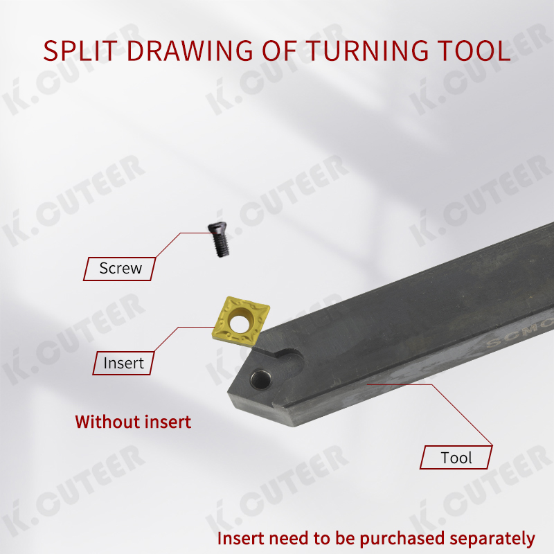 CNC Lathe Tool 50-Degree Diamond Tip External Turning Tool Holder