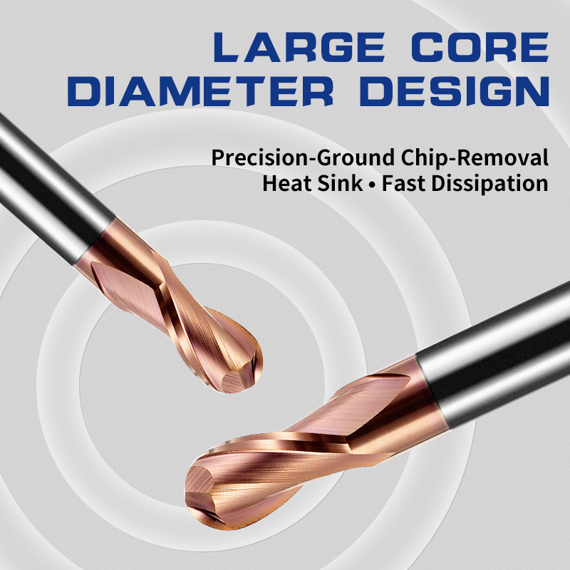 Tungsten Steel Ball Nose End Mill HRC55 0.5-4mm Tungsten Steel Ball Nose