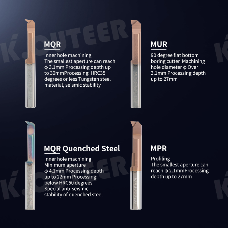 MUR MPR MQR Small Bore Boring Tool Carbide Micro Diameter Internal Copying boring Tool