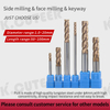 HRC62 4 Flutes End Mill 1mm-20mm Tungsten Steel Straight Shank Milling Cutter 