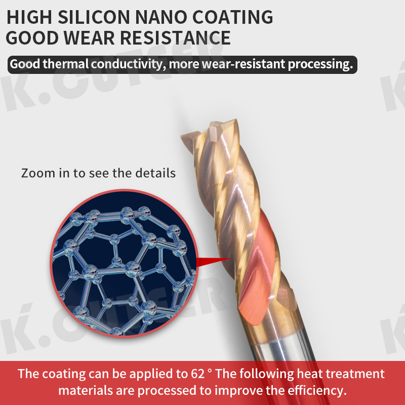 Tungsten Steel Straight Shank Milling Cutter CNC Machines Tools Alloy Coating Carbide