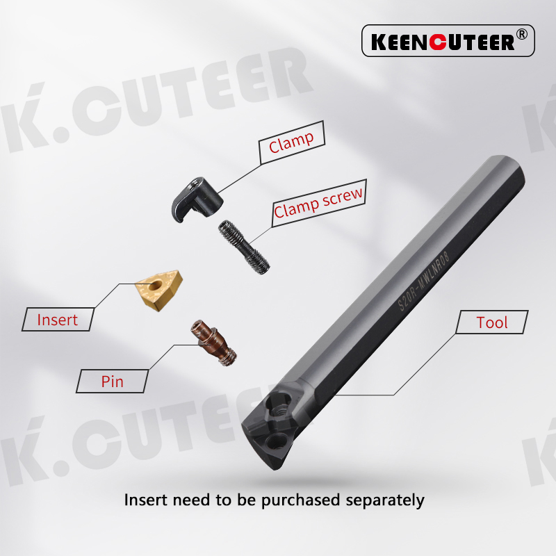 Full series S16Q-MWLNR06 S20R-MWLNR06 S25S-MWLNR06 Internal Turning Tool Holder WNMG Carbide Inserts