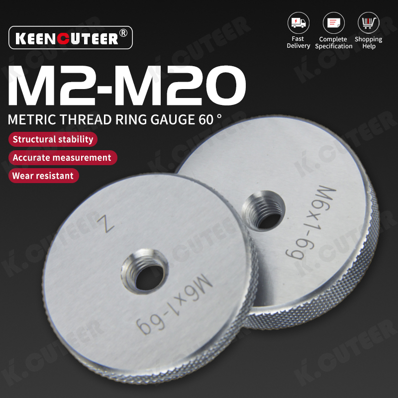 60-Degree Metric Thread Ring Gauge for M2-M20 Taper Gauge Measuring Tool for Precision Engineering
