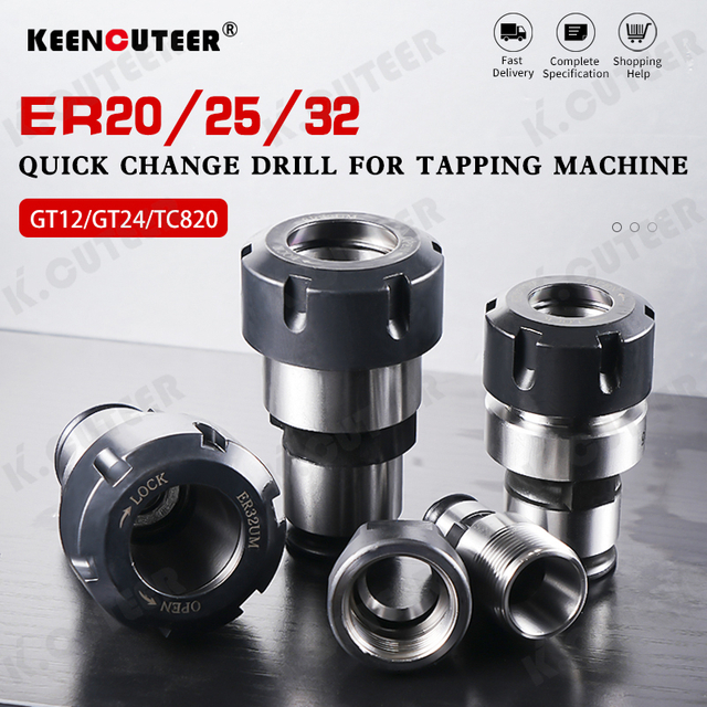Versatile Tapping Machine Drill Collet with Quick Change ER20 ER32