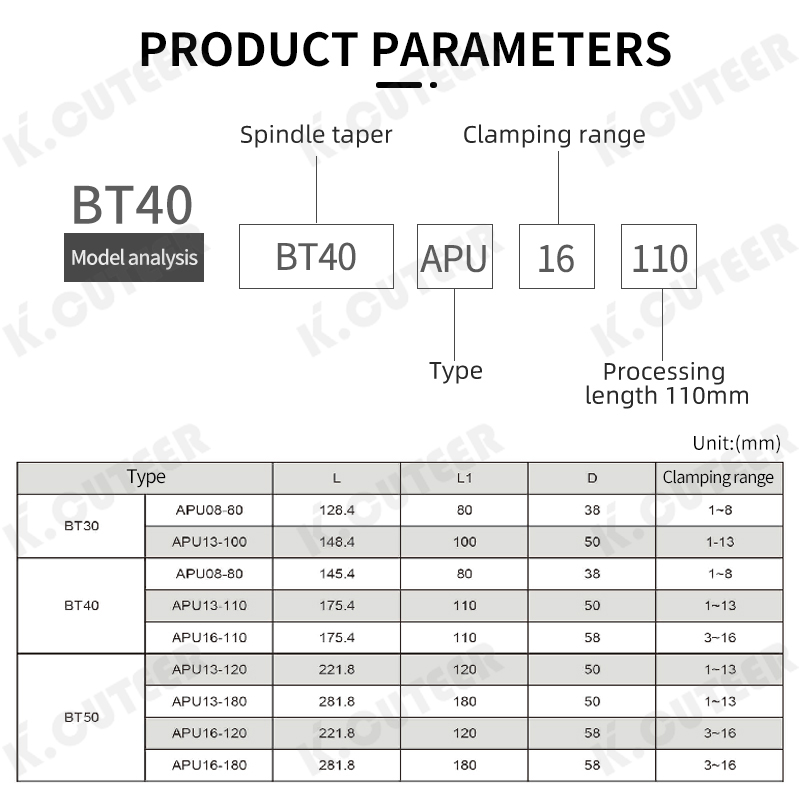 High Precision Self-Tightening Bt30/40 Drill Chuck Tool Holder