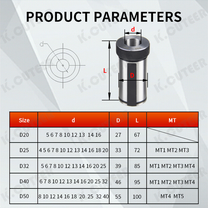 Morse Taper Reducing Sleeve CNC Lathe Tool Guide Sleeve