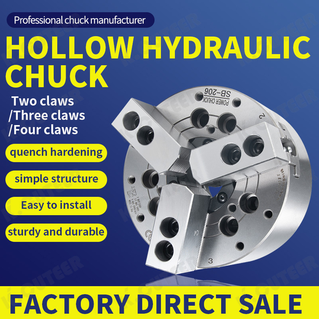 CNC Lathe Three-Jaw Hydraulic Chuck with Oil Pressure Power Clamping