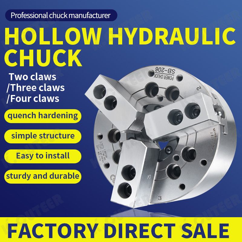 CNC Lathe Three-Jaw Hydraulic Chuck with Oil Pressure Power Clamping