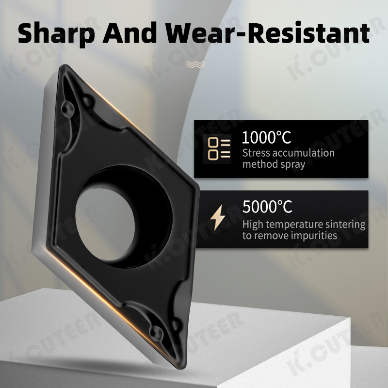 CNC lathe insert with inner hole, DCMT07 carbide for steel