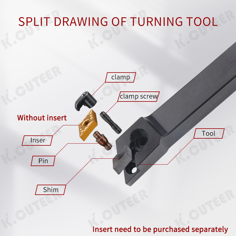External Turning Tool Lathe Bar Turning Holder and Inserts Yz6020 Inserts Work for Steel