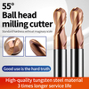 HRC 55° CNC Milling Cutter 0.5-4mm Tungsten Steel Ball Nose Cutter