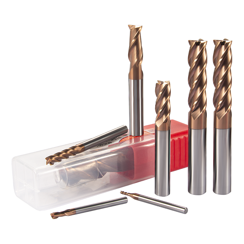 Tungsten Steel Alloy 60-Degree Flat-Bottom Cutter 4-Flute Straight Shank Extended End Mill