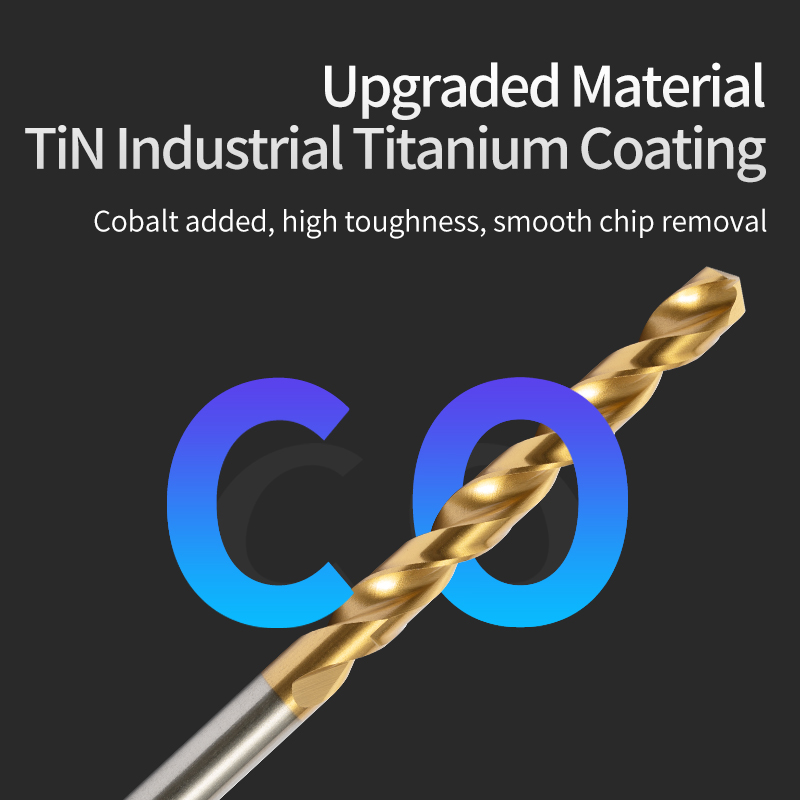 M42 High-Cobalt Tyrant Drill Bit for Stainless Steel, Titanium-Coated Co8 Twist Drill