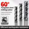 60-Degree Tungsten Steel End Mill 4-Flute Black Coating Specialized for Stainless Steel