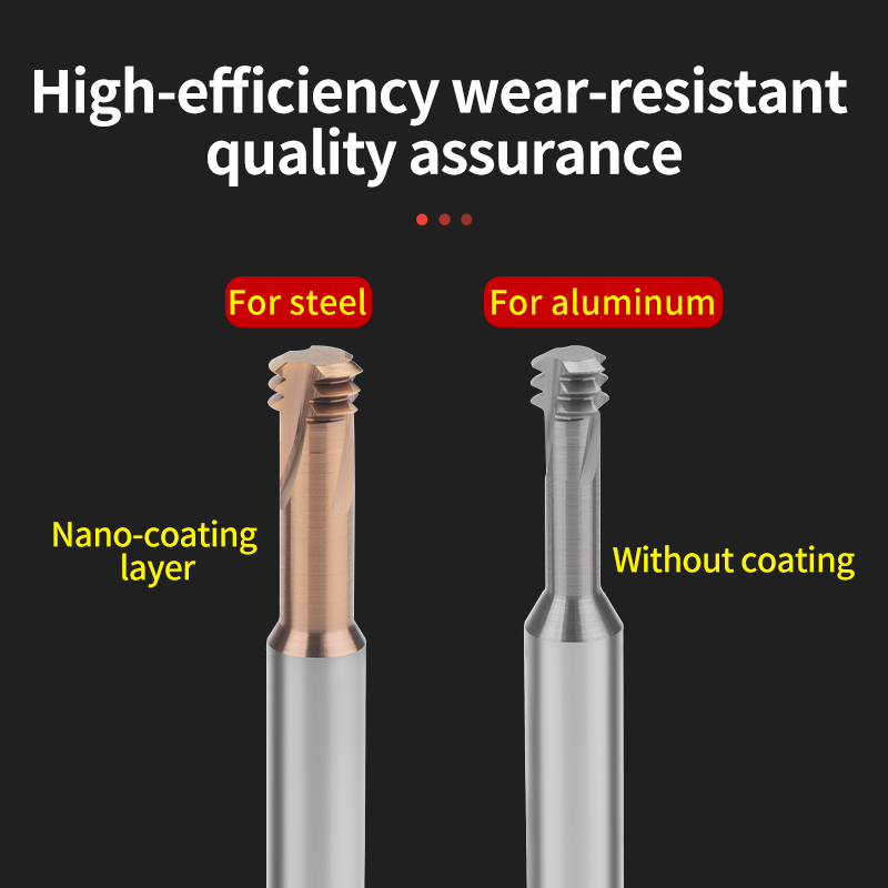 Super Hard Three-Flute Tungsten Steel Thread Milling Cutter Alloy Thread Mill M1/M1.2/M1.4/M1.6/M2/M2.5/M3/M4-M24