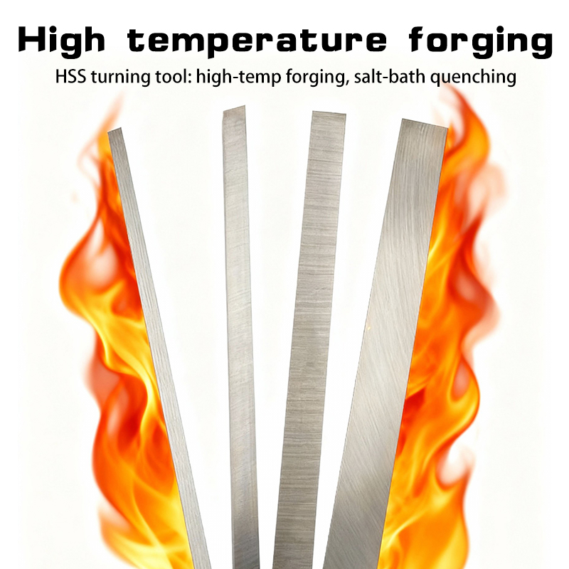 High Speed Steel Tool Bit, Super Hard HSS Lathe Tool Bit, Length 200mm Thickness 4-5mm HSS Blade