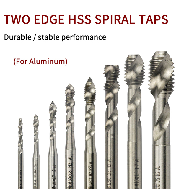 Aluminum Spiral Tap M2/M2.5/M3/M3.5/M4 White Aluminum-Specific Tap