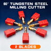 Tungsten Steel End Mill HRC 60-Degree Cutter 2-Flute Solid Carbide End Mill