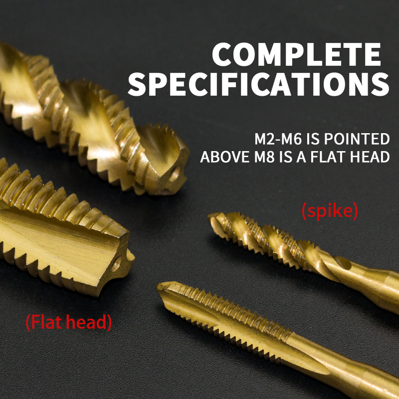 Titanium-Coated Coarse Thread Drill Bit for End Spiral Machine Tapping