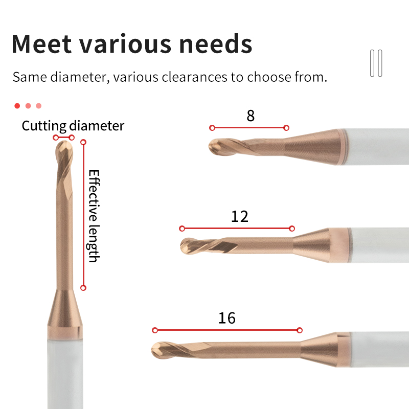 Tungsten Steel Deep Groove Ball End Mill for Alloy Steel and Aluminum