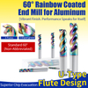 60-Degree Aluminum Milling Cutter Tungsten Steel Rainbow Carbide Three-Flute End Mill