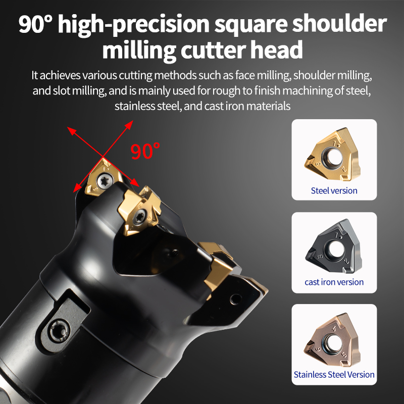 CNC High-Speed Face Milling Cutter Mee190 Square Shoulder 90-Degree Right Angle