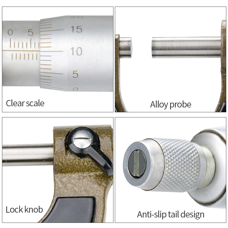 Outside Micrometer 0-25-50mm Screw Micrometer, Precision Caliper Thickness Gauge High Accuracy 0.01mm