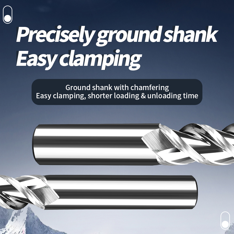 Tungsten Steel Aluminum Milling Cutter 55-Degree 3-Flute High-Gloss Milling for Aluminum Alloy
