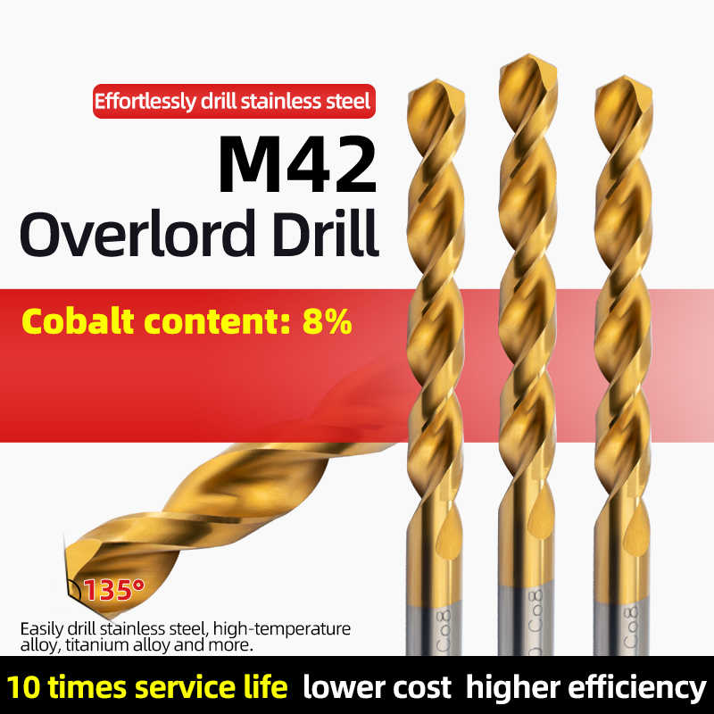 M42 High Cobalt King Kong Drill Bit Titanium-Coated Straight Shank Twist Drill