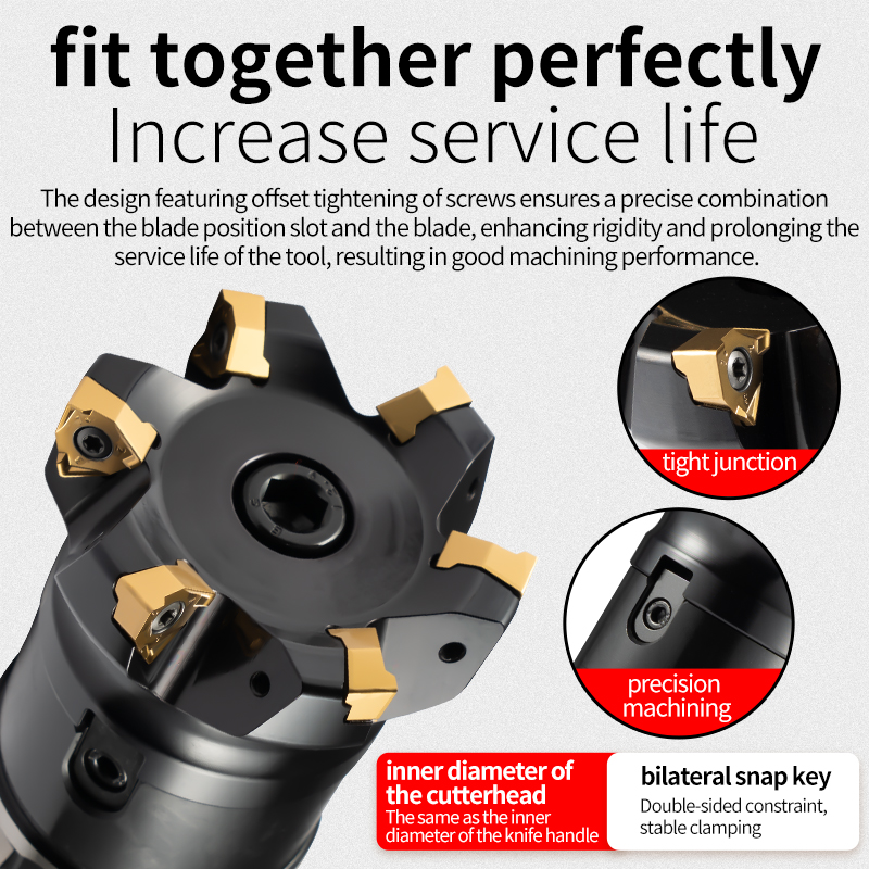 CNC High-Speed Face Milling Cutter Mee190 Square Shoulder 90-Degree Right Angle
