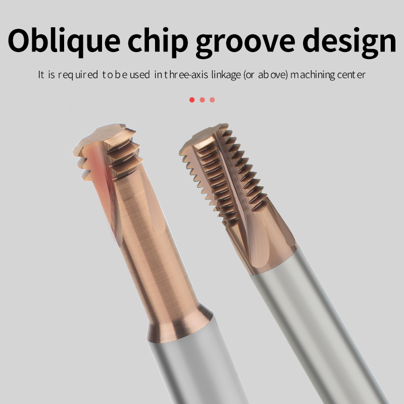 Super Hard Three-Flute Tungsten Steel Thread Milling Cutter Alloy Thread Mill M1/M1.2/M1.4/M1.6/M2/M2.5/M3/M4-M24