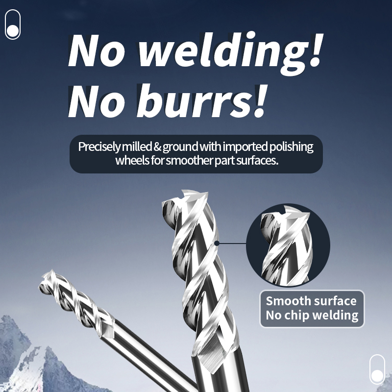 Tungsten Steel Aluminum Milling Cutter 55-Degree 3-Flute High-Gloss Milling for Aluminum Alloy