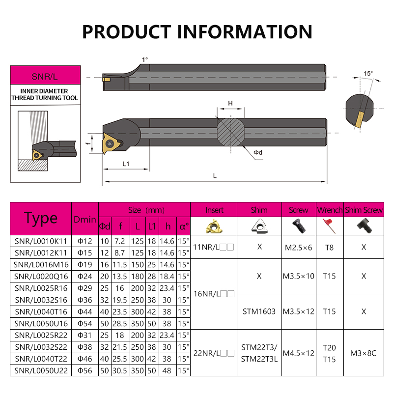 Internal Thread Tool Holder CNC Thread Turning Tool / Lathe Tool Holder