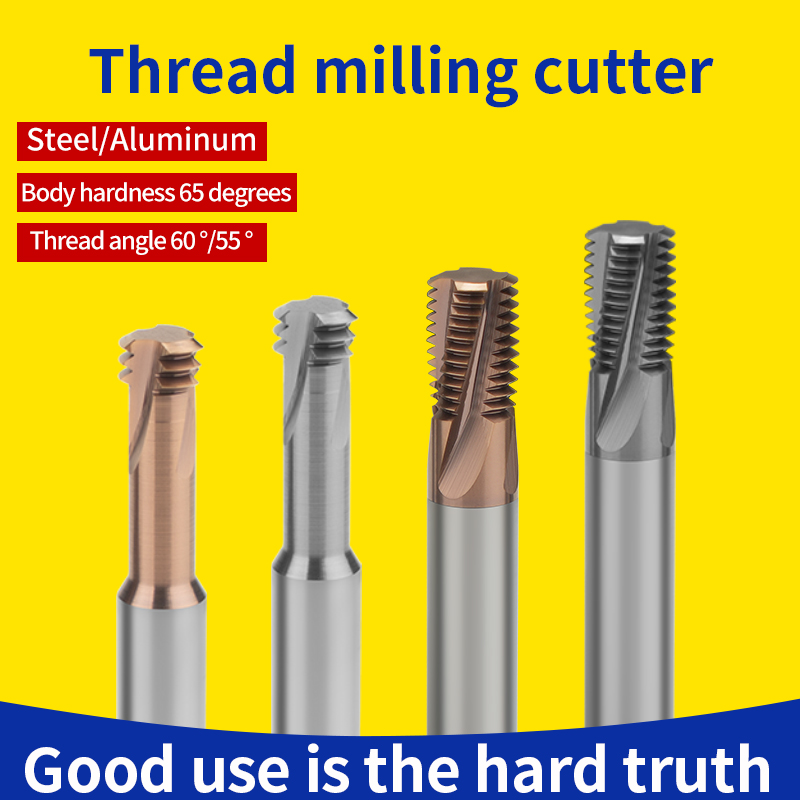 Super Hard Three-Flute Tungsten Steel Thread Milling Cutter Alloy Thread Mill M1/M1.2/M1.4/M1.6/M2/M2.5/M3/M4-M24