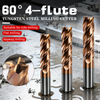 Tungsten steel alloy 60-degree flat-bottom end mill, carbide 4-flute