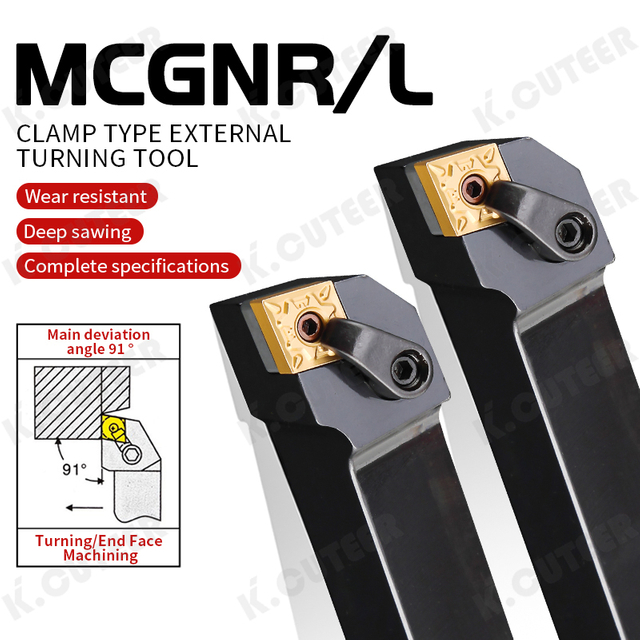 CNC Lathe Tool 90-Degree External Turning Tool Holder Mcgnr Reversible Cutting