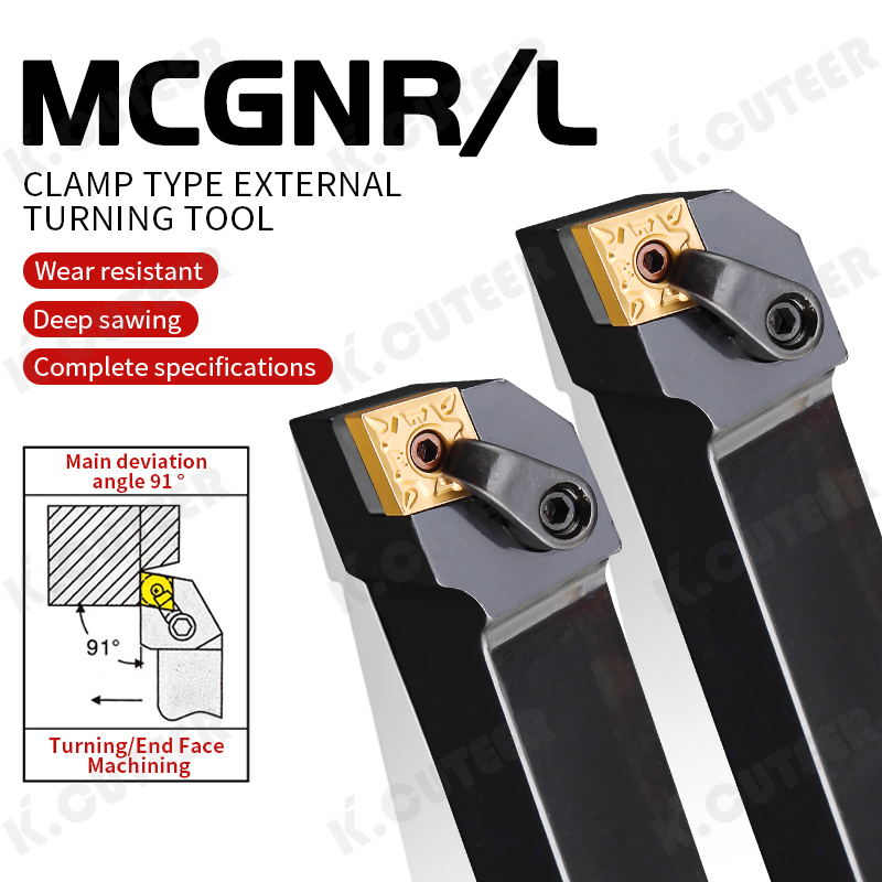 CNC Lathe Tool 90-Degree External Turning Tool Holder Mcgnr Reversible Cutting