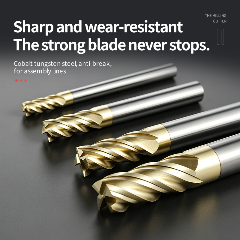 60-Degree Tungsten Steel End Mill Specially for Titanium Alloy, High-Efficiency and Vibration-Resistant