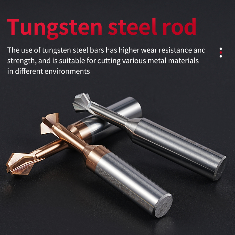 Tungsten Steel Chamfering Cutter 90/60-Degree Carbide Double-Sided Countersunk Side Hole Milling Cutter