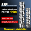 Tungsten Steel Aluminum Milling Cutter 55-Degree 3-Flute High-Gloss Milling for Aluminum Alloy