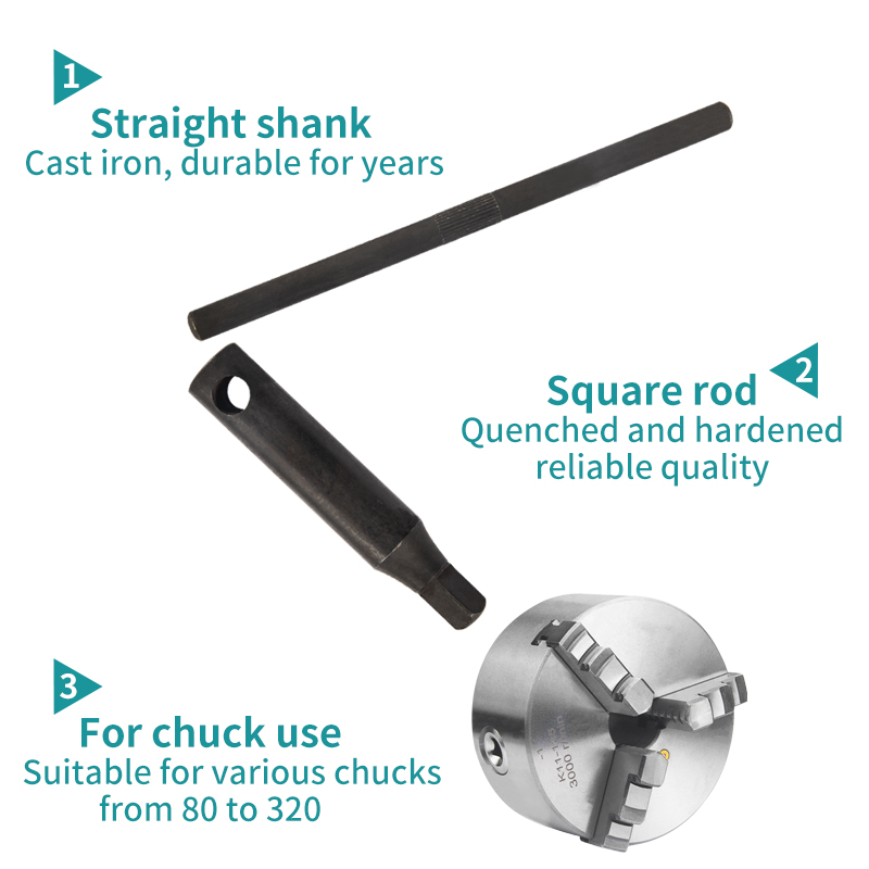 Lathe Three-Jaw Chuck Wrench Crossbar Machine Tool Chuck Square Tool Post