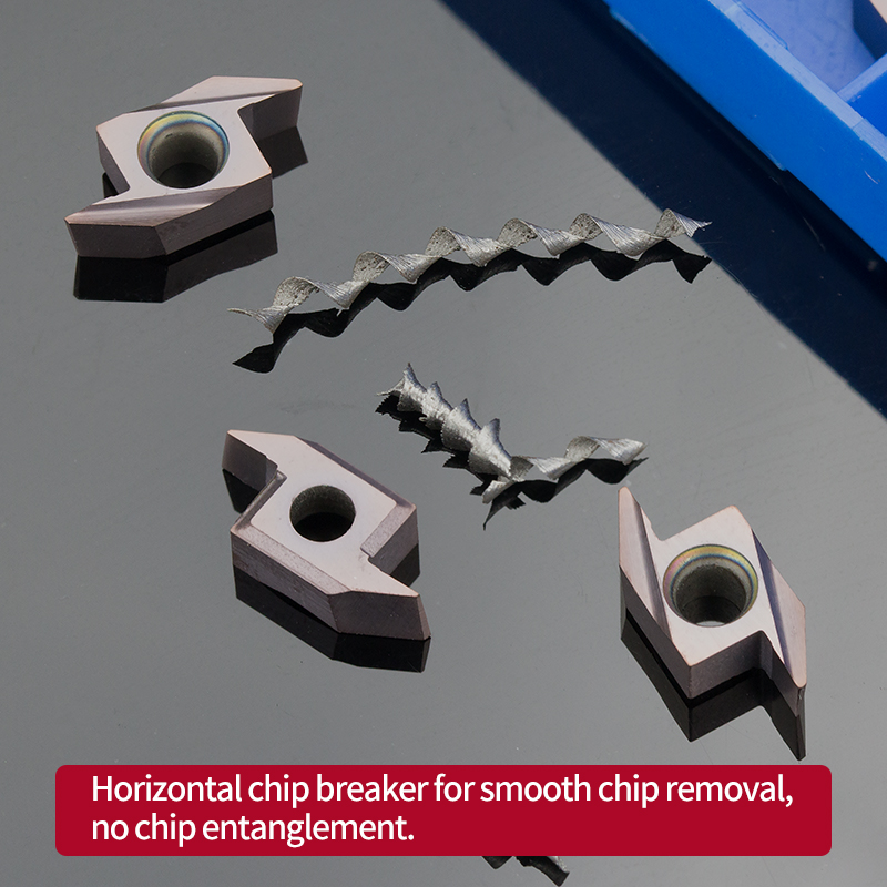 CNC Lathe Back-Sweep Tool Inserts, Swiss-Type Lathe Inserts for Stainless Steel Parts