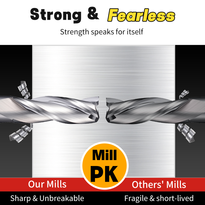 CNC 70-Degree Metal-Ceramic Solid Alloy Flat Bottom 4-Flute End Mill