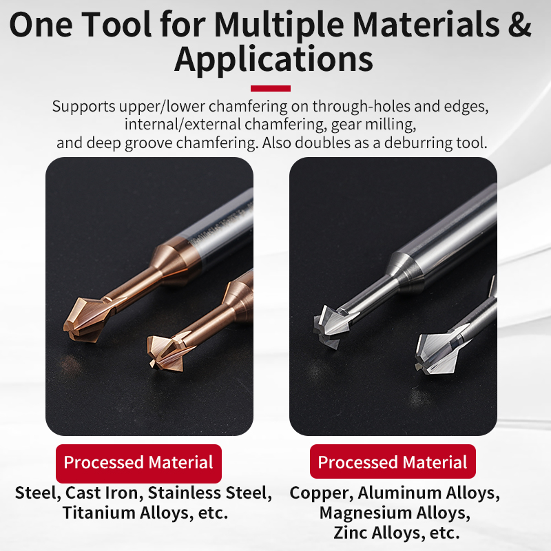 Tungsten Steel Chamfering Cutter 90/60-Degree Carbide Double-Sided Countersunk Side Hole Milling Cutter