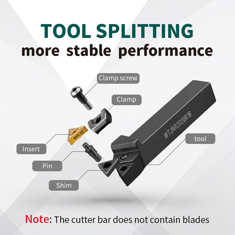 CNC Tool Holder 93-Degree External Turning Tool Triangular Roughing Wtjnr2020K16/2525m16 Lathe