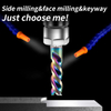 60-Degree Aluminum Milling Cutter Tungsten Steel Rainbow Carbide Three-Flute End Mill