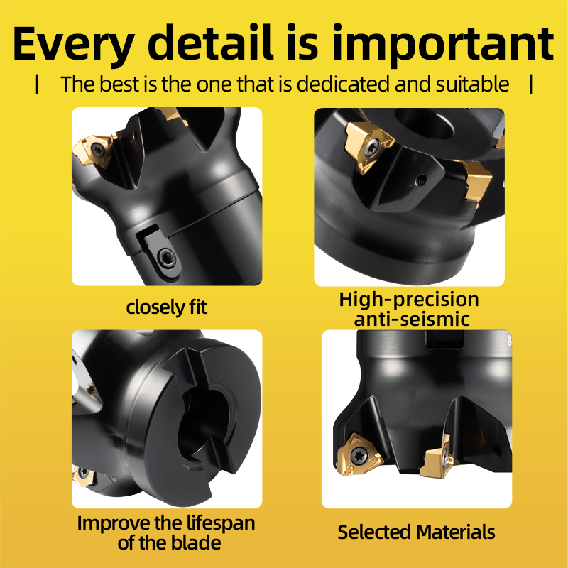 CNC High-Speed Face Milling Cutter Mee190 Square Shoulder 90-Degree Right Angle